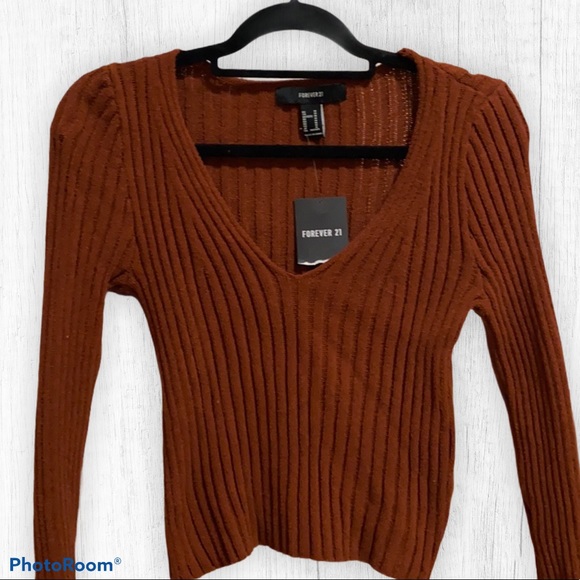 Forever 21 Sweaters - NWT! Forever 21 Brown V Neck Sweater